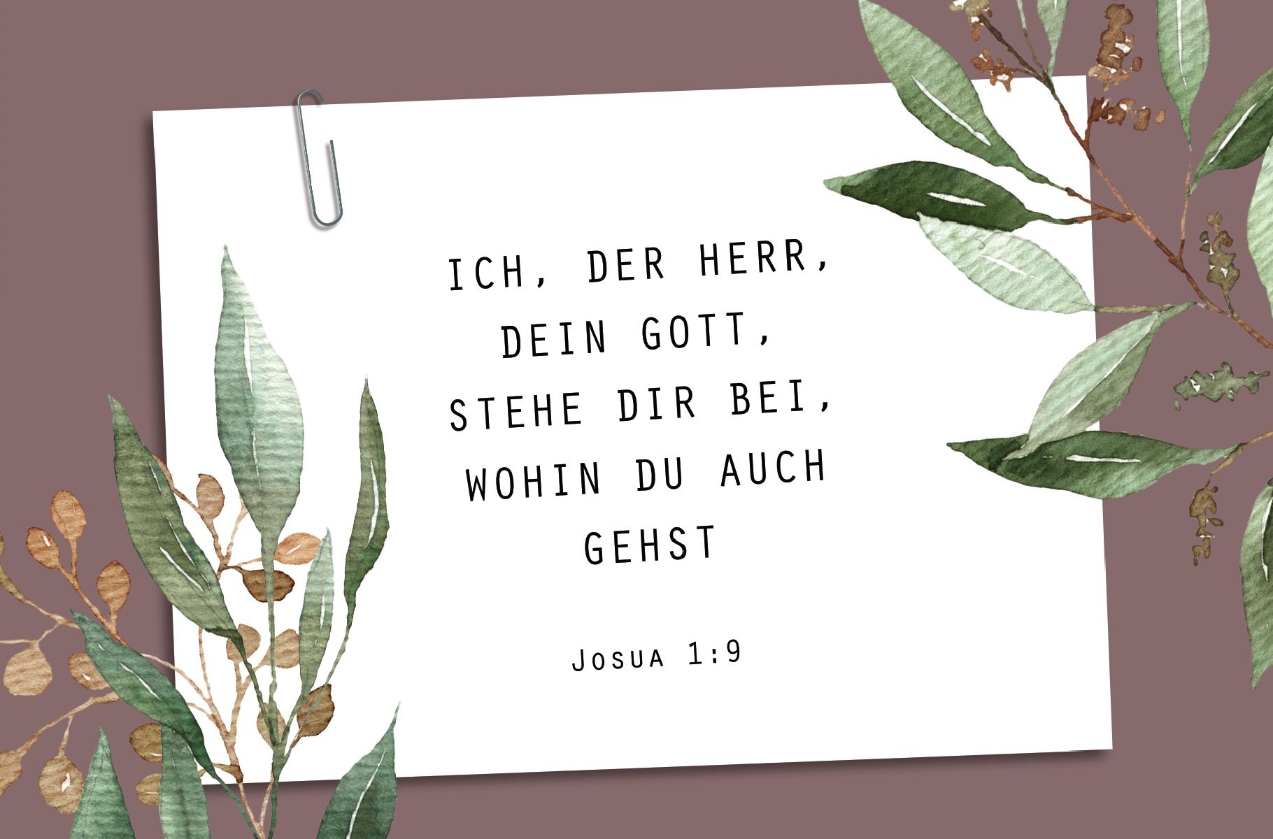 Christliche Postkarte, Digitaldesign, Bohostyle, minimalistisch, Bibelvers,