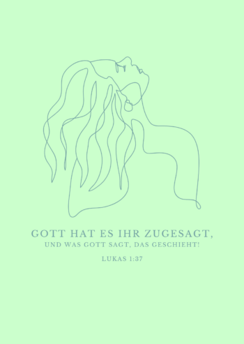 341-117-050 Gott hat es ihr zugesagt christliche Postkarte mit Bibelvers oneline art minimalistisch 4youmedia Verlag