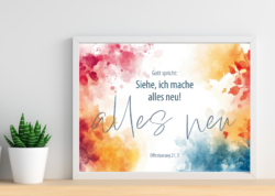 Jahreslosung 2026 4youmedia Bunte Farben Poster