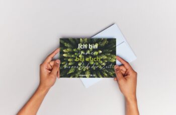 341-118-050-Landscape-Card Postkarte mit Bibelvers Christliche Landschaftskarte Wald 4youmedia Verlag