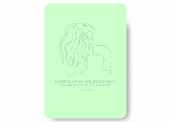 341-117-050 Gott hat es ihr zugesagt christliche Postkarte mit Bibelvers oneline art minimalistisch 4youmedia Verlag