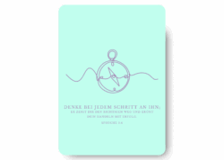 341-117-051 Denke bei jedem Schritt an Ihn christliche Postkarte mit Bibelvers oneline art minimalistisch 4youmedia Verlag