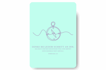 341-117-051 Denke bei jedem Schritt an Ihn christliche Postkarte mit Bibelvers oneline art minimalistisch 4youmedia Verlag