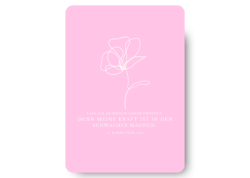 341-117-054 Meine Kraft ist in den Schwachen mächtig christliche Postkarte mit Bibelvers oneline art minimalistisch 4youmedia Verlag