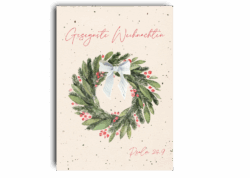 Postkarte Weihnachten Kranz