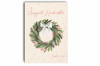 Postkarte Weihnachten Kranz